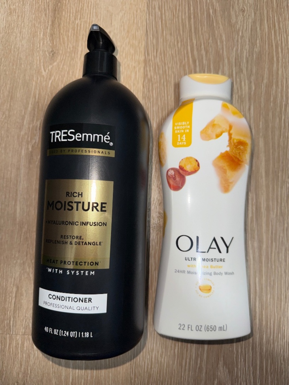 TRESemmé Rich Moisture Moisturizing Conditioner & OLAY Shea Butter Body Wash